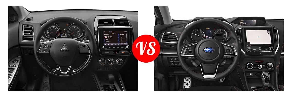 2021 Mitsubishi Outlander Sport SUV GT / SE vs. 2021 Subaru Crosstrek SUV Limited - Dashboard Comparison