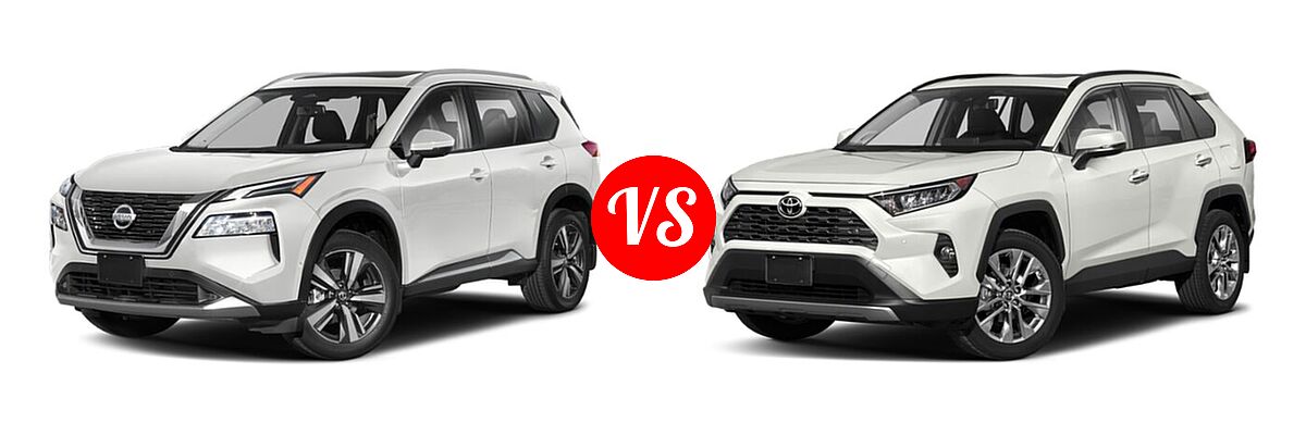 2021 Nissan Rogue SUV Platinum vs. 2021 Toyota RAV4 SUV Limited - Front Left Comparison