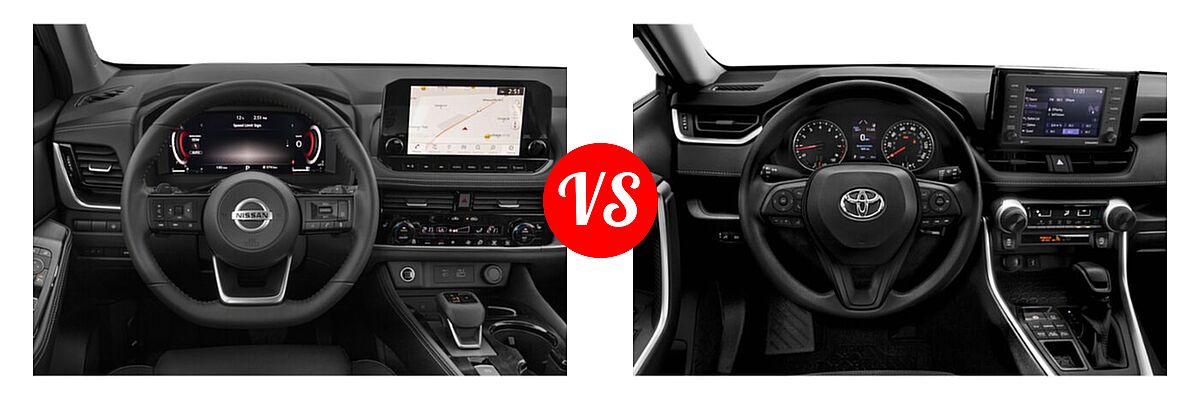 2021 Nissan Rogue SUV Platinum vs. 2021 Toyota RAV4 SUV LE - Dashboard Comparison