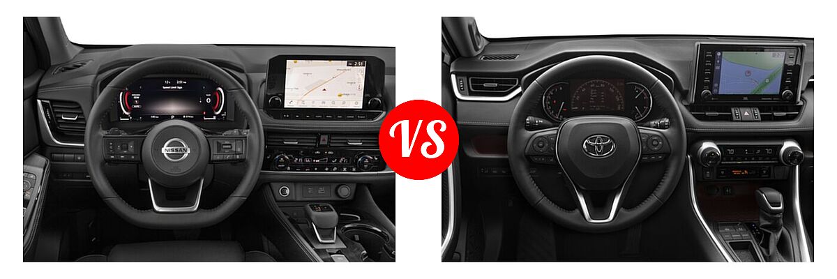 2021 Nissan Rogue SUV Platinum vs. 2021 Toyota RAV4 SUV Limited - Dashboard Comparison