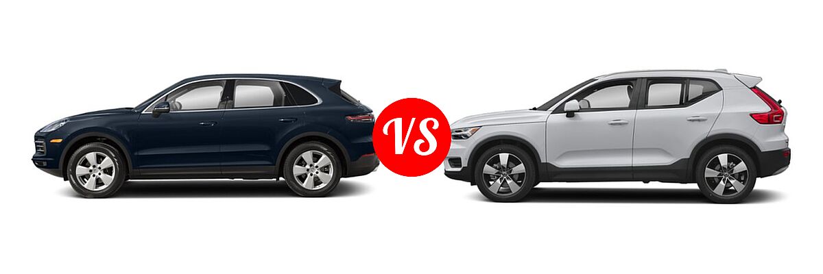 2021 Porsche Cayenne SUV AWD / GTS / S / Turbo vs. 2019 Volvo XC40 SUV Momentum / R-Design - Side Comparison