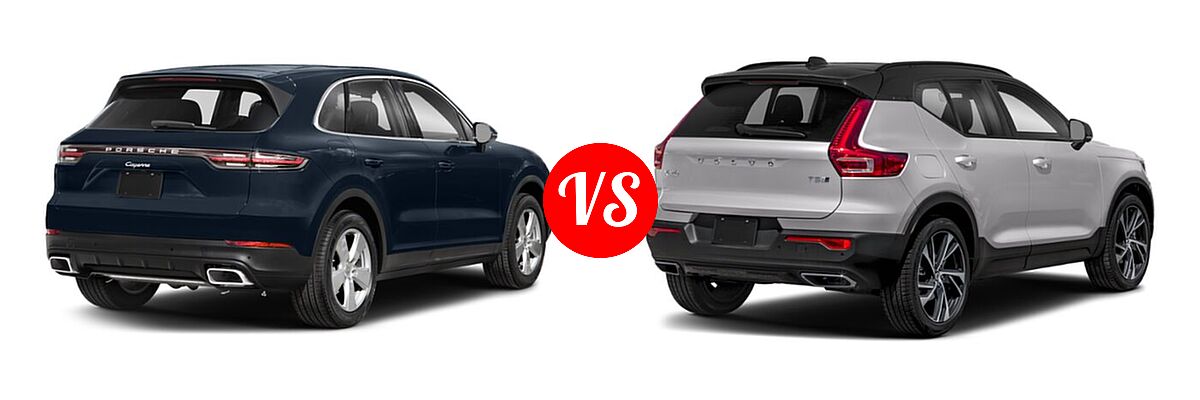 2021 Porsche Cayenne SUV AWD / GTS / S / Turbo vs. 2019 Volvo XC40 SUV R-Design - Rear Right Comparison
