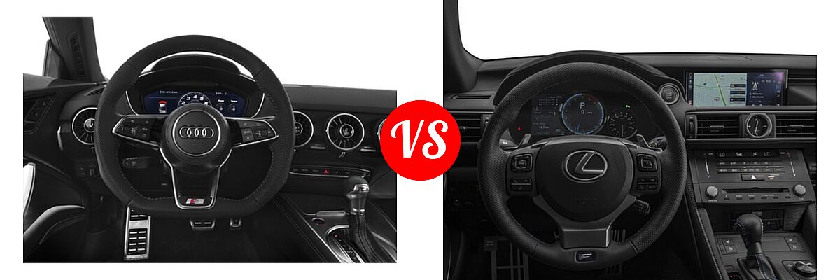 2021 Audi TTS Coupe 2.0 TFSI quattro vs. 2018 Lexus RC F Coupe RWD - Dashboard Comparison