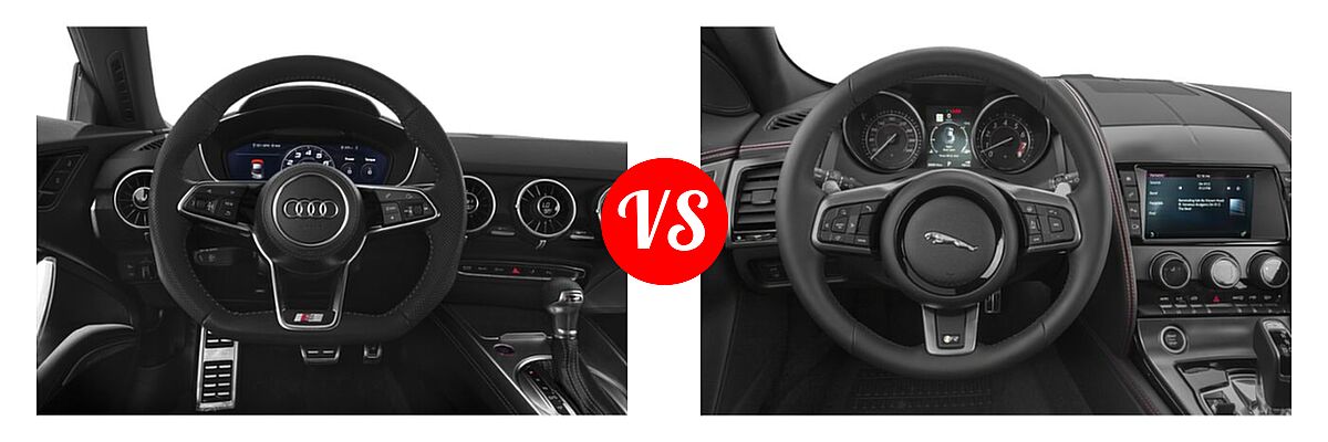2021 Audi TTS Coupe 2.0 TFSI quattro vs. 2018 Jaguar F-TYPE Coupe R-Dynamic - Dashboard Comparison