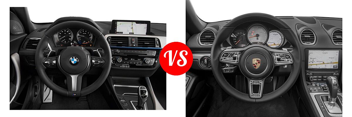 2021 BMW 2 Series M240i Convertible M240i / M240i xDrive vs. 2018 Porsche 718 Boxster Convertible S - Dashboard Comparison