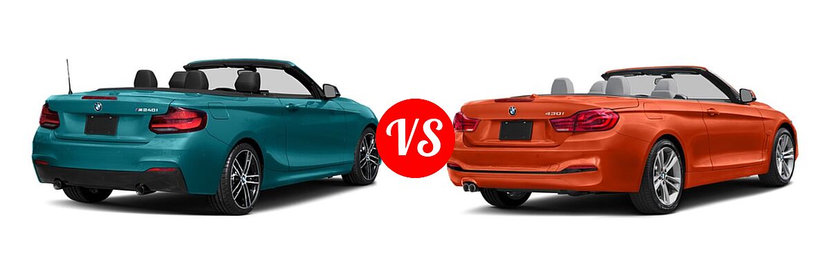 2021 BMW 2 Series M240i Convertible M240i / M240i xDrive vs. 2019 BMW 4 Series Convertible 430i / 430i xDrive - Rear Right Comparison