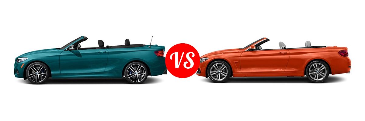 2021 BMW 2 Series M240i Convertible M240i / M240i xDrive vs. 2019 BMW 4 Series Convertible 430i / 430i xDrive - Side Comparison