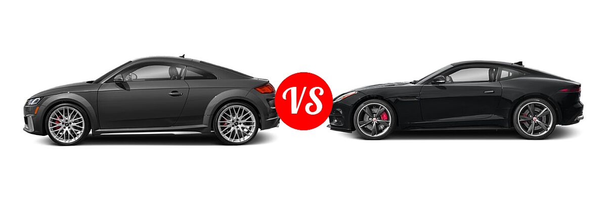 2021 Audi TTS Coupe 2.0 TFSI quattro vs. 2018 Jaguar F-TYPE Coupe R-Dynamic - Side Comparison