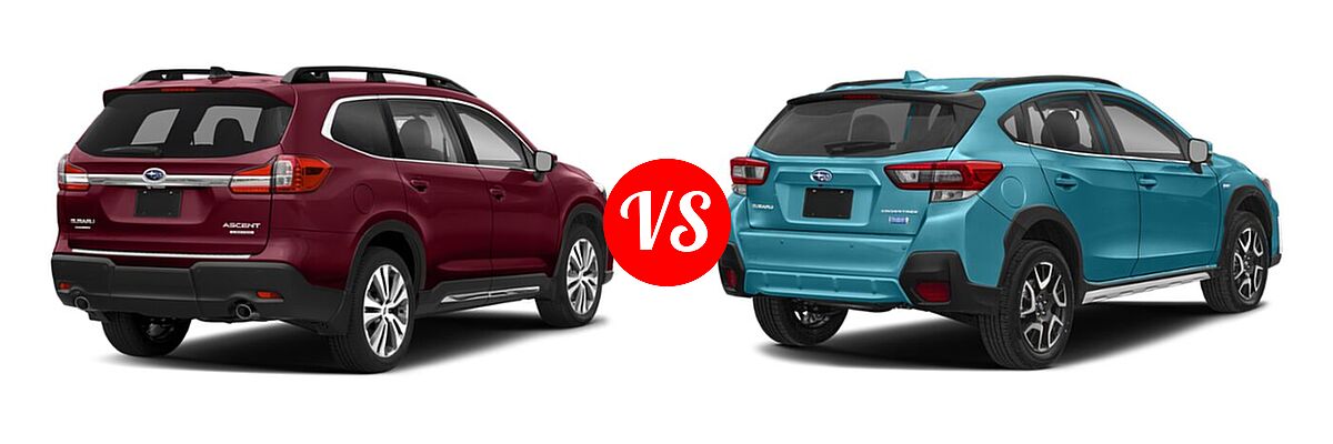 2021 Subaru Ascent SUV Limited vs. 2021 Subaru Crosstrek SUV Hybrid CVT - Rear Right Comparison