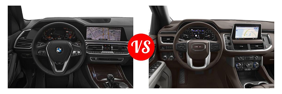 2021 BMW X5 SUV sDrive40i / xDrive40i vs. 2021 GMC Yukon SUV SLT - Dashboard Comparison