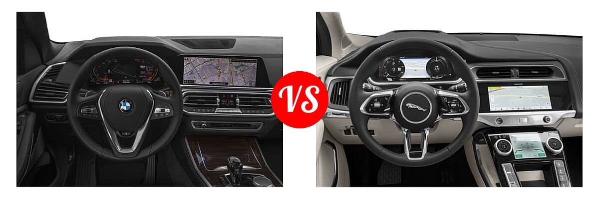 2021 BMW X5 SUV sDrive40i / xDrive40i vs. 2019 Jaguar I-PACE SUV Electric First Edition / HSE / S / SE - Dashboard Comparison