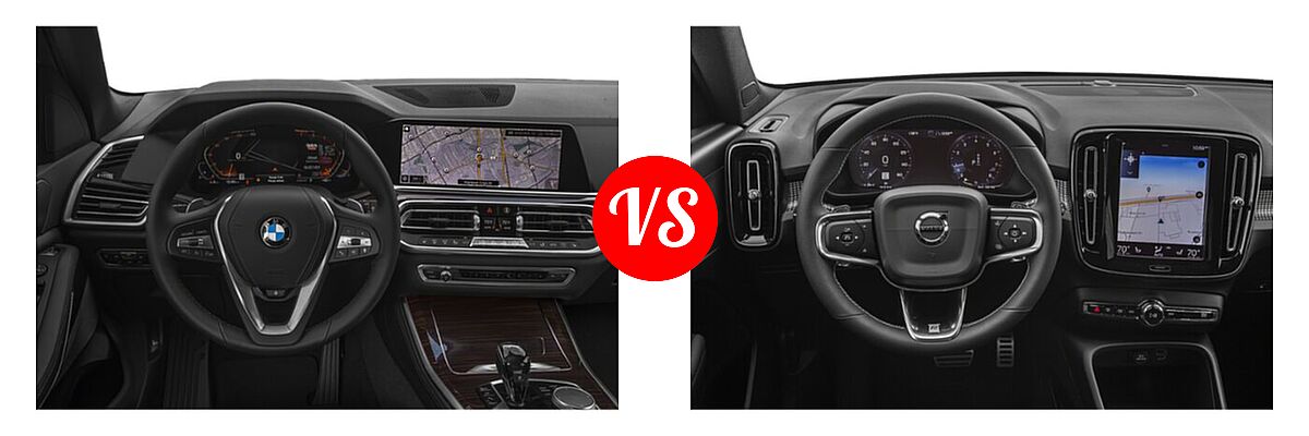2021 BMW X5 SUV sDrive40i / xDrive40i vs. 2019 Volvo XC40 SUV R-Design - Dashboard Comparison