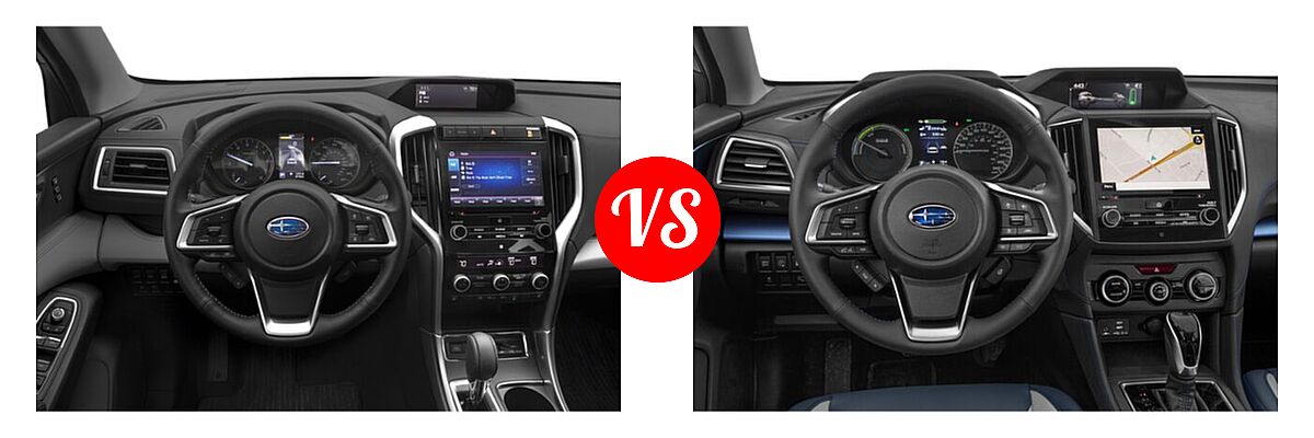 2021 Subaru Ascent SUV Limited vs. 2021 Subaru Crosstrek SUV Hybrid CVT - Dashboard Comparison