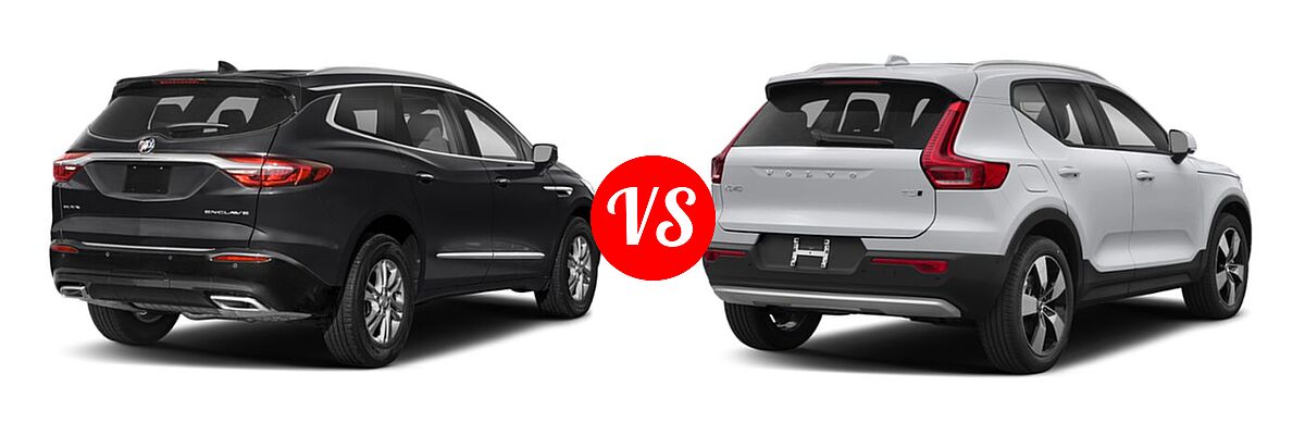 2021 Buick Enclave SUV Essence / Preferred / Premium vs. 2019 Volvo XC40 SUV Momentum / R-Design - Rear Right Comparison