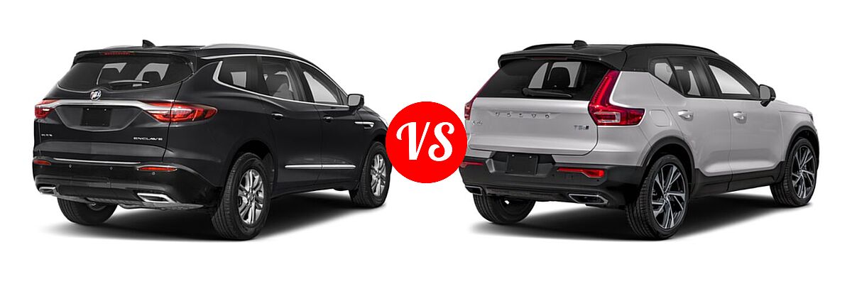 2021 Buick Enclave SUV Essence / Preferred / Premium vs. 2019 Volvo XC40 SUV R-Design - Rear Right Comparison