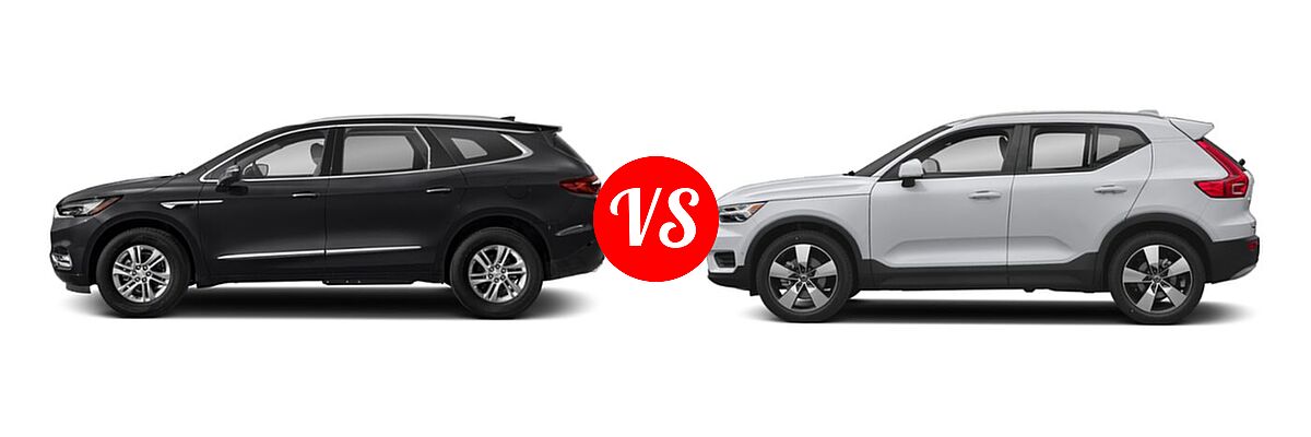 2021 Buick Enclave SUV Essence / Preferred / Premium vs. 2019 Volvo XC40 SUV Momentum / R-Design - Side Comparison