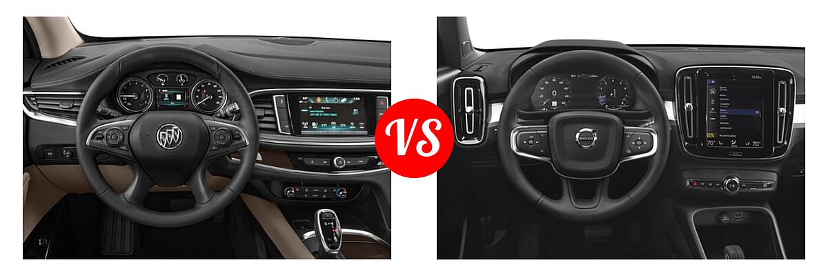 2021 Buick Enclave SUV Essence / Preferred / Premium vs. 2019 Volvo XC40 SUV Momentum / R-Design - Dashboard Comparison