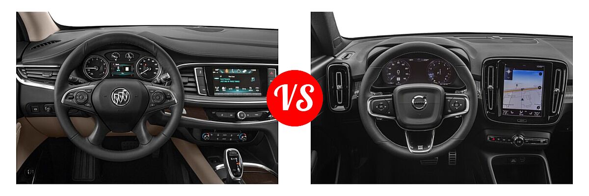 2021 Buick Enclave SUV Essence / Preferred / Premium vs. 2019 Volvo XC40 SUV R-Design - Dashboard Comparison