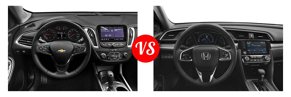2021 Chevrolet Malibu Sedan RS vs. 2021 Honda Civic Sedan EX-L - Dashboard Comparison