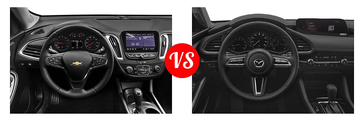 2021 Chevrolet Malibu Sedan RS vs. 2021 Mazda 2 Sedan Preferred - Dashboard Comparison