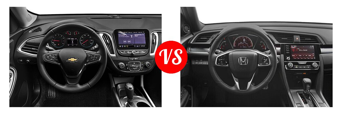 2021 Chevrolet Malibu Sedan RS vs. 2021 Honda Civic Sedan Sport - Dashboard Comparison