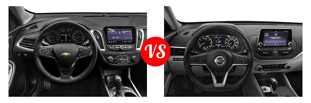 2021 Chevrolet Malibu Sedan RS vs. 2021 Nissan Altima Sedan 2.5 S - Dashboard Comparison