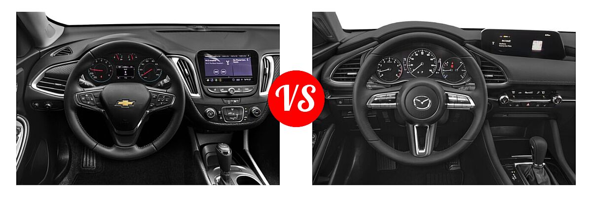 2021 Chevrolet Malibu Sedan RS vs. 2021 Mazda 2 Sedan Preferred - Dashboard Comparison