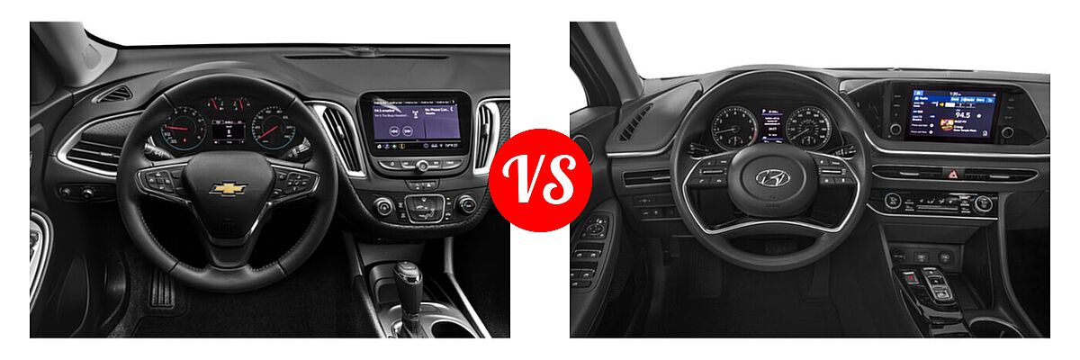 2021 Chevrolet Malibu Sedan RS vs. 2021 Hyundai Sonata Sedan SEL / SEL Plus - Dashboard Comparison