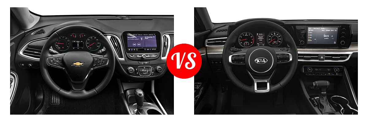 2021 Chevrolet Malibu Sedan RS vs. 2021 Kia K5 Sedan EX - Dashboard Comparison