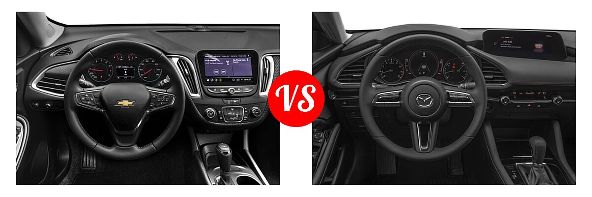 2021 Chevrolet Malibu Sedan RS vs. 2021 Mazda 2 Sedan Select - Dashboard Comparison