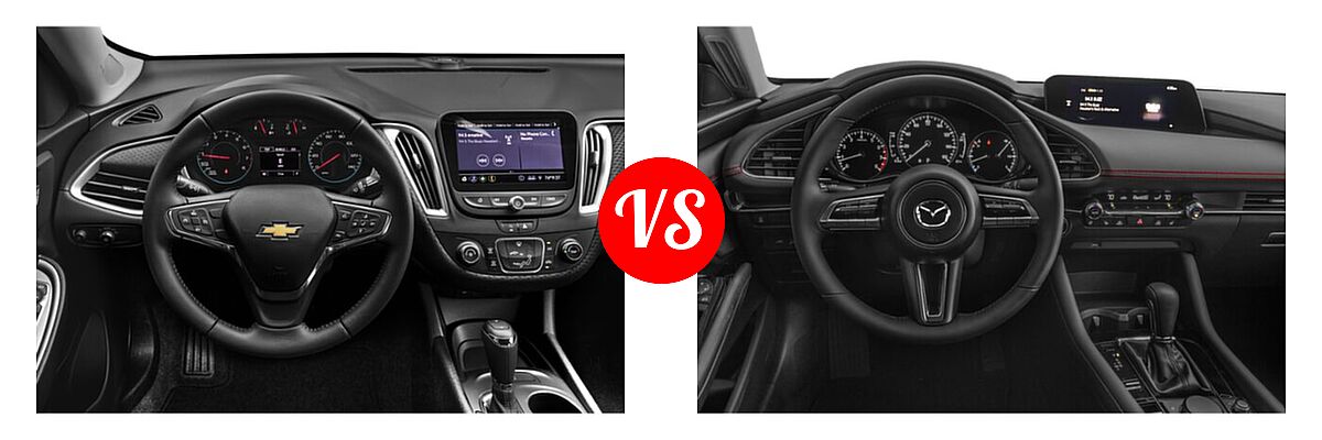 2021 Chevrolet Malibu Sedan RS vs. 2021 Mazda 2 Sedan 2.5 Turbo - Dashboard Comparison