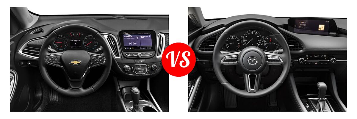 2021 Chevrolet Malibu Sedan RS vs. 2021 Mazda 2 Sedan Premium - Dashboard Comparison