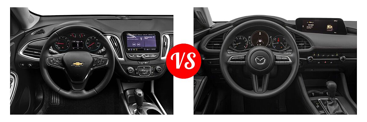 2021 Chevrolet Malibu Sedan RS vs. 2021 Mazda 2 Sedan 2.0 - Dashboard Comparison
