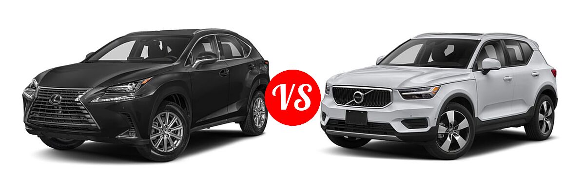2021 Lexus NX 300 SUV NX 300 / NX 300 Luxury vs. 2019 Volvo XC40 SUV Momentum / R-Design - Front Left Comparison