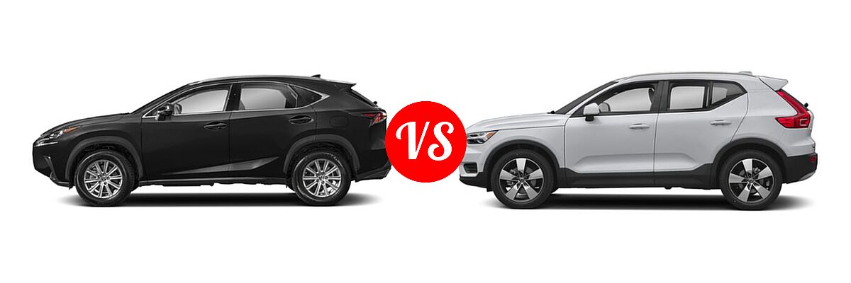 2021 Lexus NX 300 SUV NX 300 / NX 300 Luxury vs. 2019 Volvo XC40 SUV Momentum / R-Design - Side Comparison