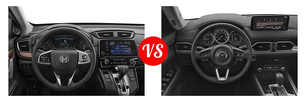 2021 Honda CR-V SUV EX-L vs. 2021 Mazda CX-5 SUV Carbon Edition Turbo - Dashboard Comparison