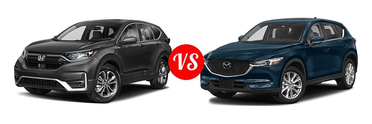 2021 Honda CR-V SUV EX-L vs. 2021 Mazda CX-5 SUV Grand Touring - Front Left Comparison
