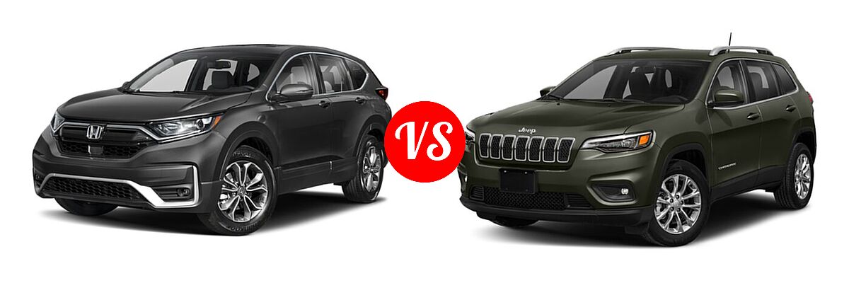 2021 Honda CR-V SUV EX-L vs. 2021 Jeep Cherokee SUV Freedom - Front Left Comparison