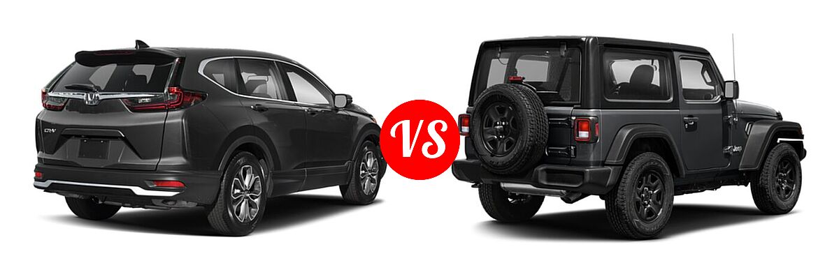 2021 Honda CR-V SUV EX-L vs. 2021 Jeep Wrangler SUV 80th Anniversary / Freedom / Islander / Sport / Sport S / Willys / Willys Sport - Rear Right Comparison