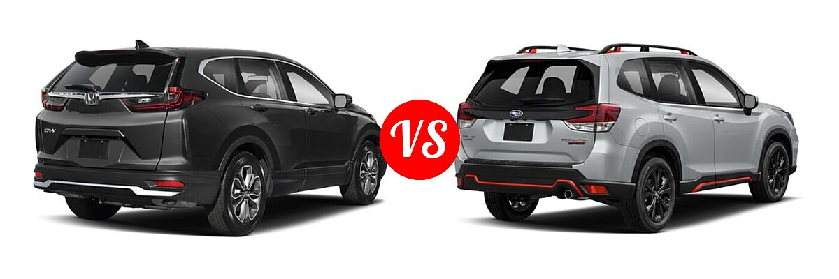 2021 Honda CR-V SUV EX-L vs. 2021 Subaru Forester SUV Sport - Rear Right Comparison