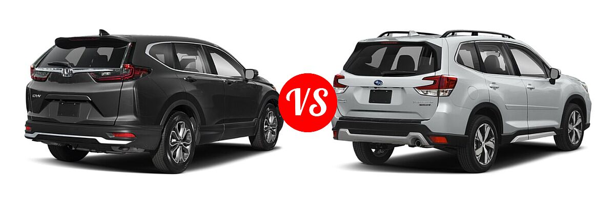 2021 Honda CR-V SUV EX-L vs. 2021 Subaru Forester SUV Touring - Rear Right Comparison