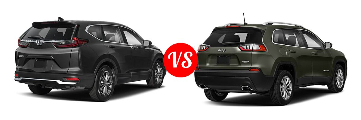 2021 Honda CR-V SUV EX-L vs. 2021 Jeep Cherokee SUV Freedom - Rear Right Comparison