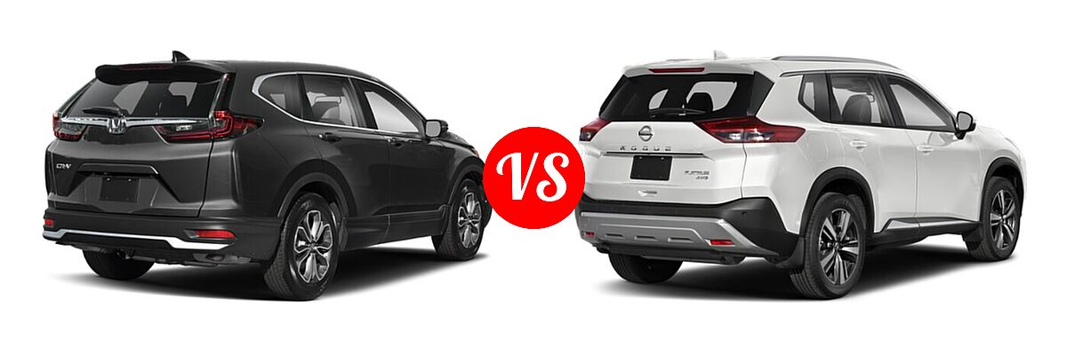 2021 Honda CR-V SUV EX-L vs. 2021 Nissan Rogue SUV Platinum - Rear Right Comparison