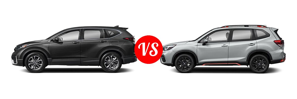 2021 Honda CR-V SUV EX-L vs. 2021 Subaru Forester SUV Sport - Side Comparison