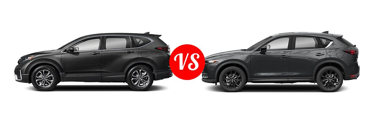 2021 Honda CR-V SUV EX-L vs. 2021 Mazda CX-5 SUV Carbon Edition Turbo - Side Comparison