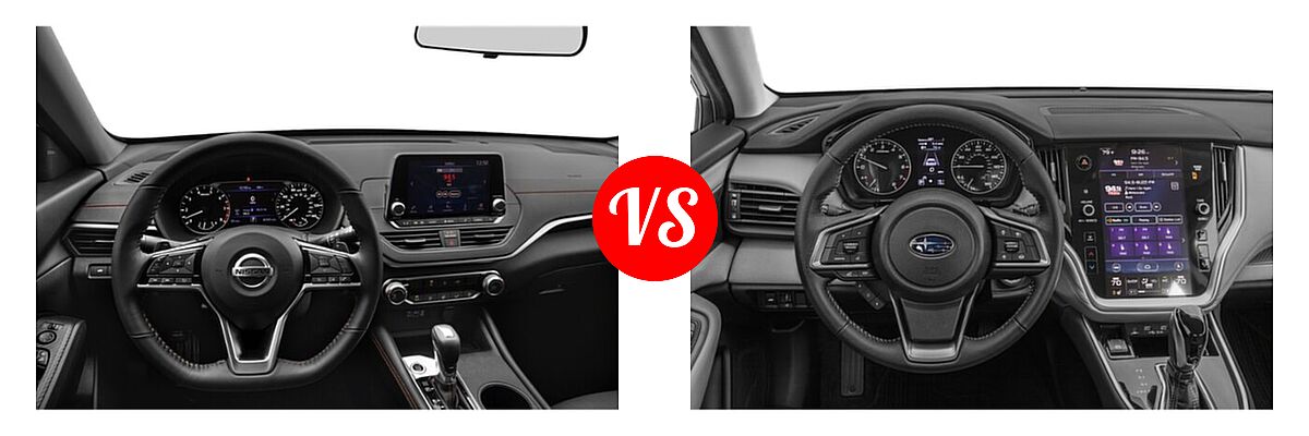 2021 Nissan Altima Sedan 2.0 SR / 2.5 SR vs. 2021 Subaru Legacy Sedan Premium - Dashboard Comparison