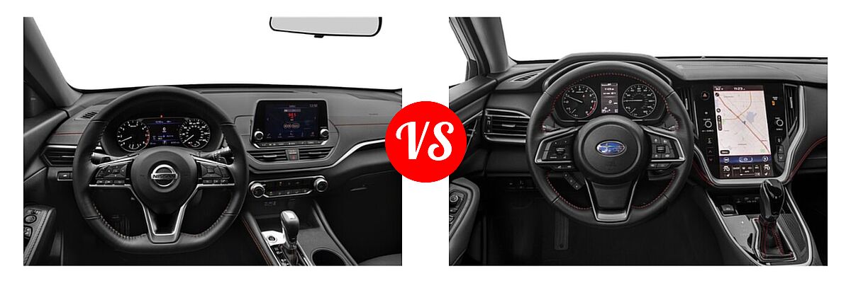 2021 Nissan Altima Sedan 2.0 SR / 2.5 SR vs. 2021 Subaru Legacy Sedan Sport - Dashboard Comparison