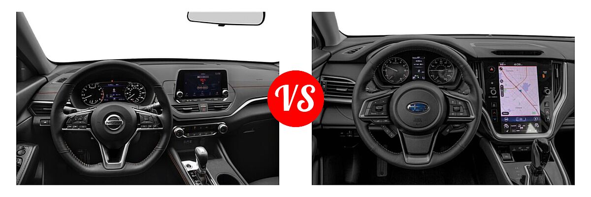 2021 Nissan Altima Sedan 2.0 SR / 2.5 SR vs. 2021 Subaru Legacy Sedan Limited - Dashboard Comparison
