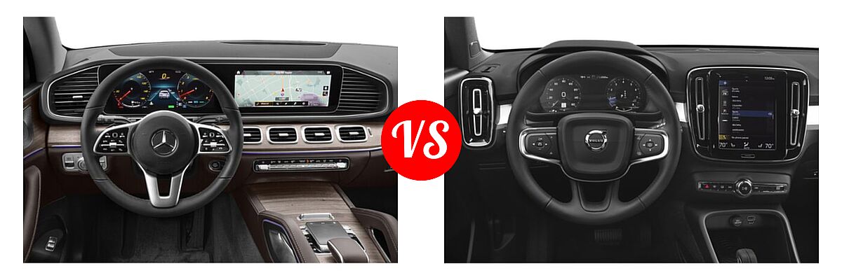 2021 Mercedes-Benz GLE-Class SUV GLE 450 vs. 2019 Volvo XC40 SUV Momentum / R-Design - Dashboard Comparison