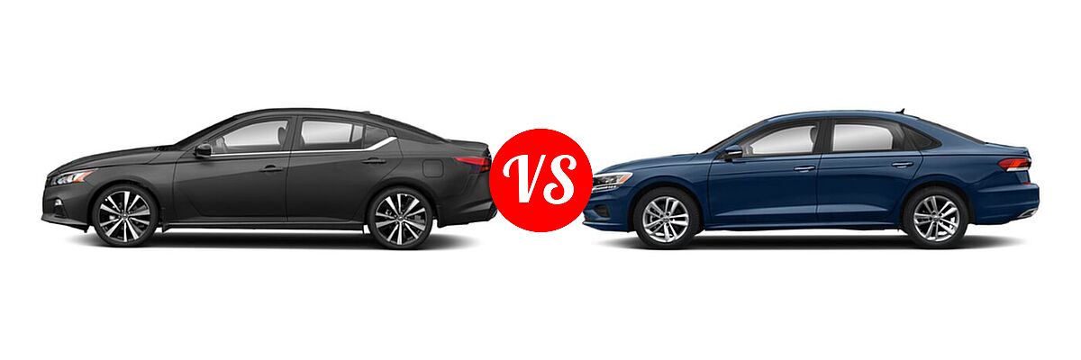 2021 Nissan Altima Sedan 2.0 SR / 2.5 SR vs. 2021 Volkswagen Passat Sedan 2.0T S / 2.0T SE - Side Comparison